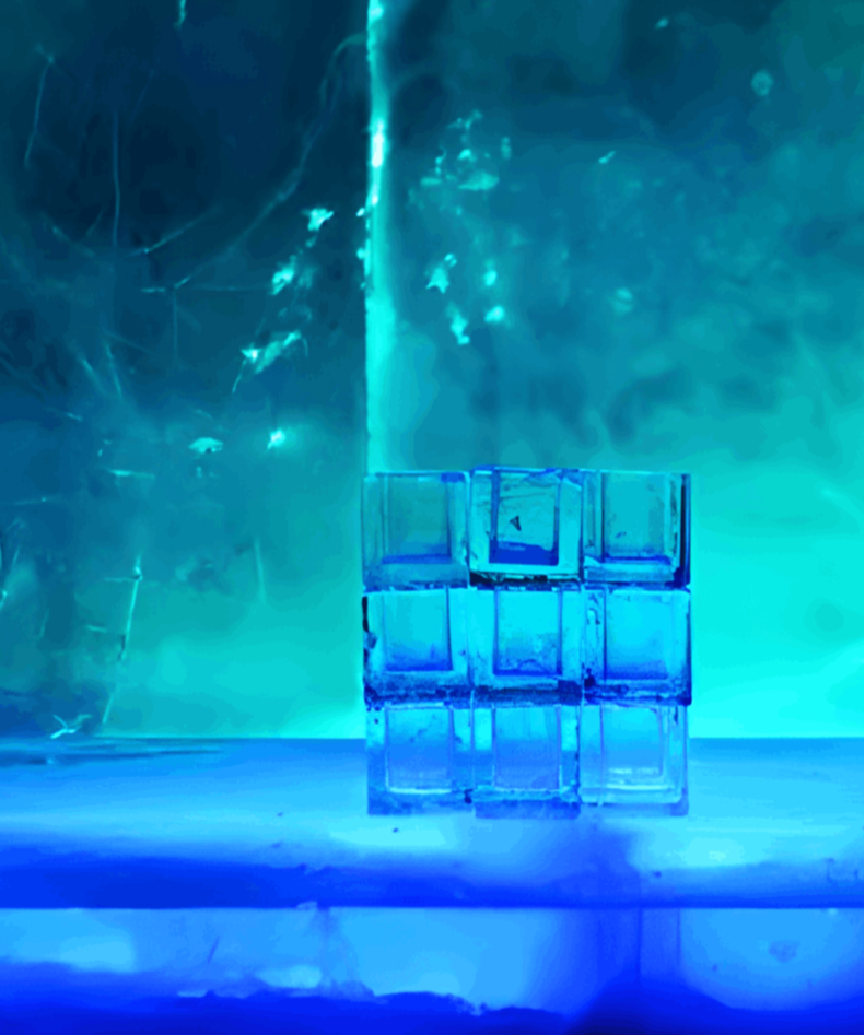 Composition lumineuse bleue